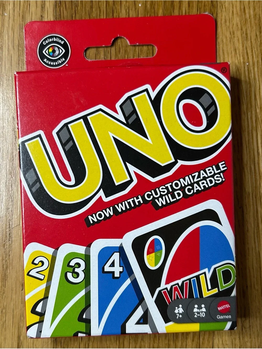 UNO cards with customizable wild cards
